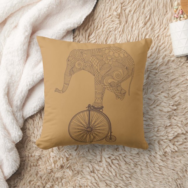 Almofada Equilíbrio de Bicicleta Penny Farthing de Elefante (Cobertor)