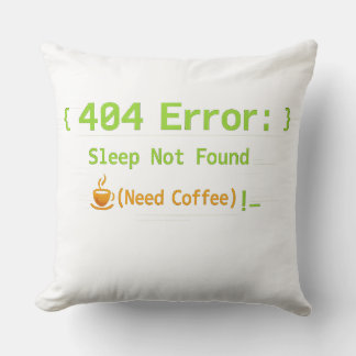 Almofada Erro 404: Sono Não Encontrado (Precisa de Café) -