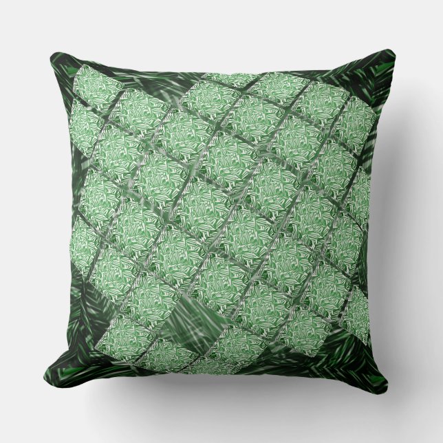 Almofada Erva falsa e azulejos simulados de parede cerâmica (Frente)