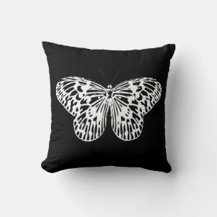 Almofada Esboço da borboleta, branco e preto