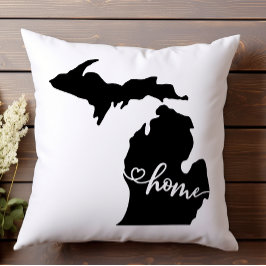 Almofada Esboço do Estado Nativo Coração Michigan 