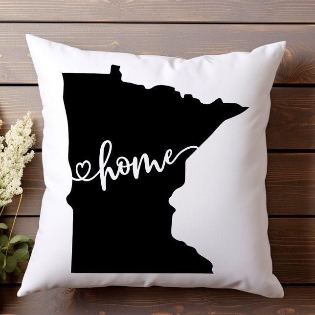 Almofada Esboço do Estado Nativo Coração Minnesota  (Criador carregado)