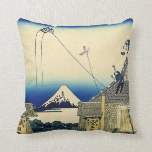 Almofada Esboço do vintage da loja Monte Fuji de Mitsui