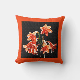 Almofada Esboço dos hemerocallis - tanjerina e oxidação