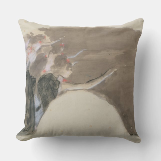 Almofada Esboço para um fã, c.1879 de Edgar Degas | (Frente)