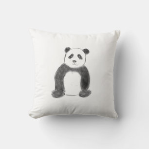 Almofada Esboço preto e branco do panda