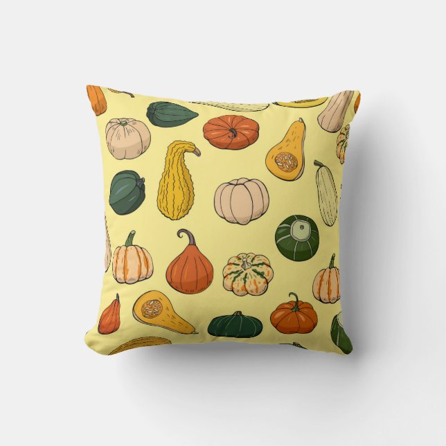 Almofada Escadas desenhadas à mão, padrão vegetal sem costu (Frente)