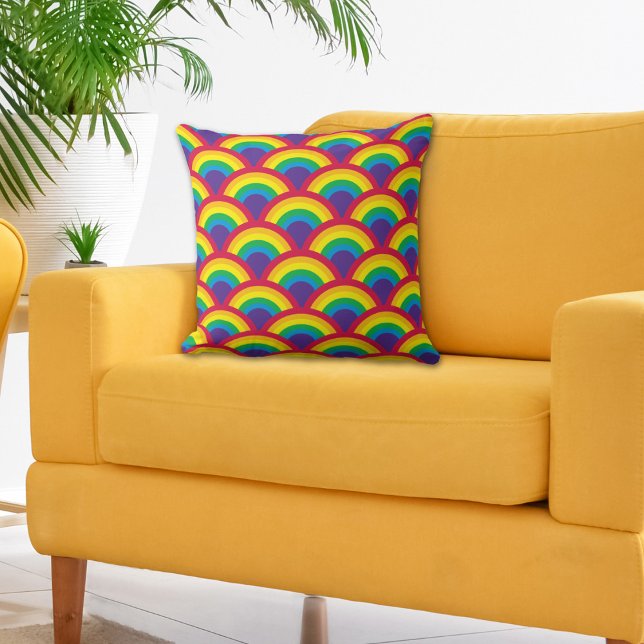 Almofada Escala de Sereia do Arco-Íris (Criador carregado)