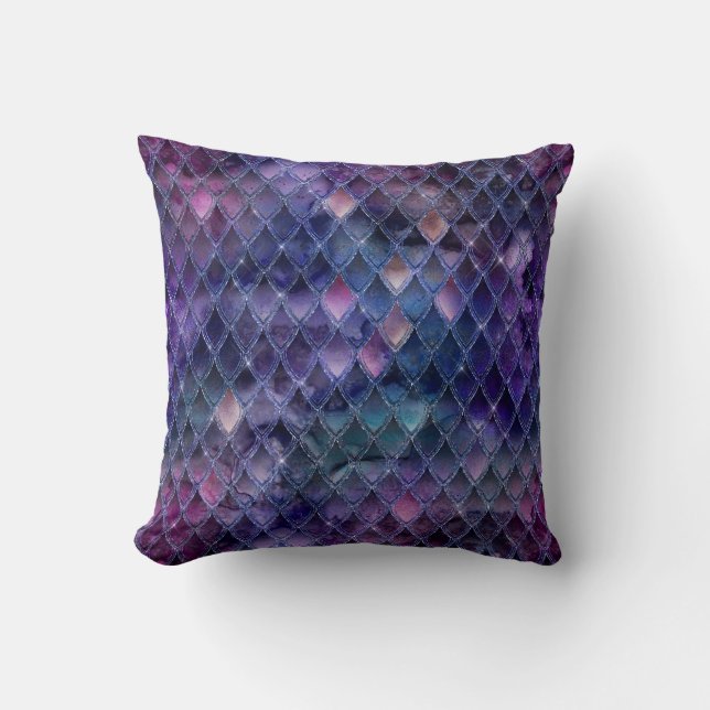 Almofada Escamas de Dragão com Brilho e Ombre Roxo (Frente)