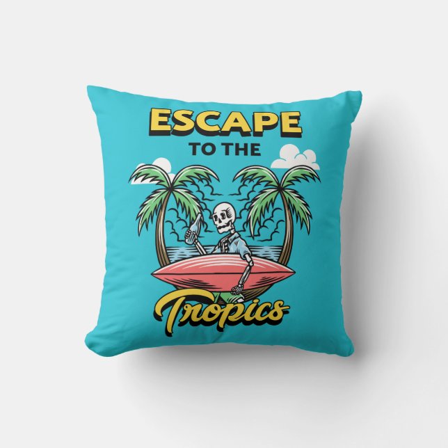 Almofada Escape para o Surf de esqueleto trópico (Frente)
