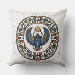 Almofada Escaravelho Sagrado de Khepri: Símbolo de Renascim