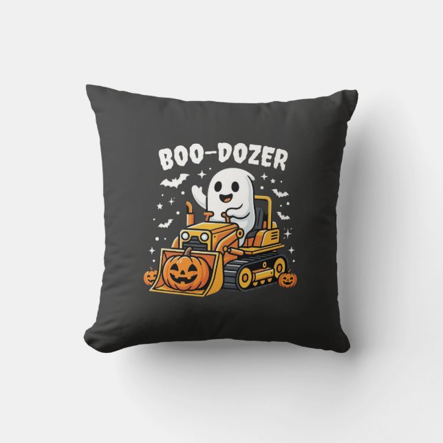 Almofada Escavadeira Fantasma Boo Dozer Halloween_1 (Frente)