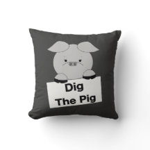 Escave o travesseiro cinzento do porco