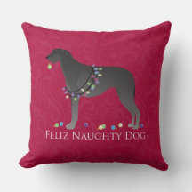 Escocês Deerhound Feliz Naughn Dog Natal