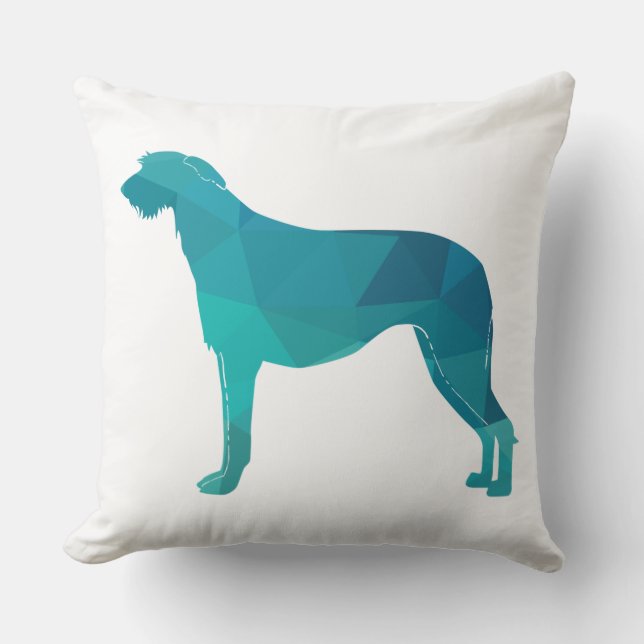 Almofada Escocês Deerhound Geométrico Pattern Silhouette (Frente)