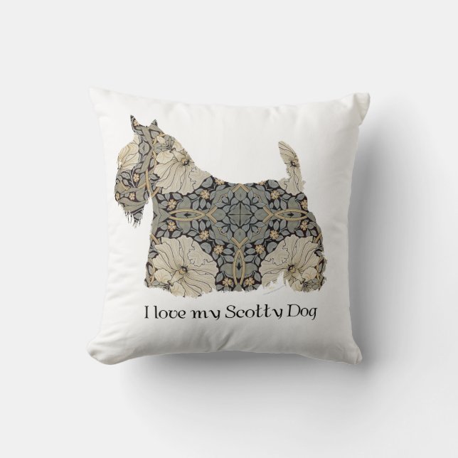 Almofada Escocês Terrier Fun Silhouette (Frente)