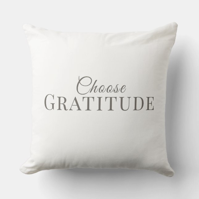Almofada Escolha a Gratidão – Design de Tipografia Minimali (Frente)