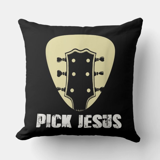 Almofada Escolha Jesus Músico Religioso Presente Ideia Viol (Frente)