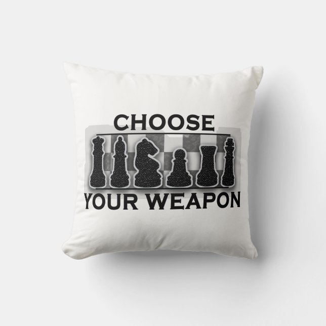 Almofada Escolha o seu xadrez de armas (Frente)