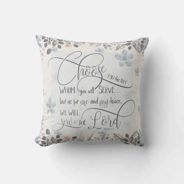Almofada Escolha quem você servirá - Joshua 24:15 (Frente)