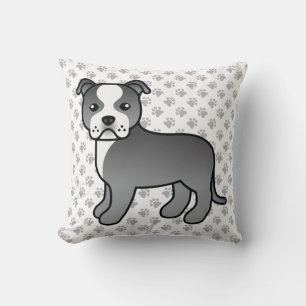 Almofada Escórias Azuis E Brancas - Cartoon Cão E Patas