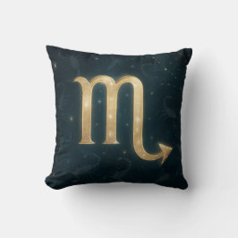 Almofada Escorpião Cósmico Zodíaco com Silhuettes Celestiai