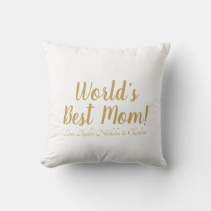 Almofada Escrito personalizado em ouro da Melhor Mãe, bonit