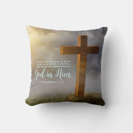 Almofada Escritura Cruzada De Madeira De Dois Lados