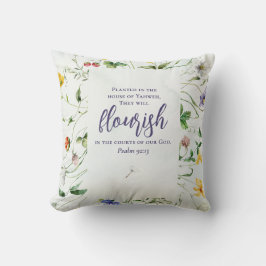 Almofada Escritura de flor selvagem com aquarela dupla