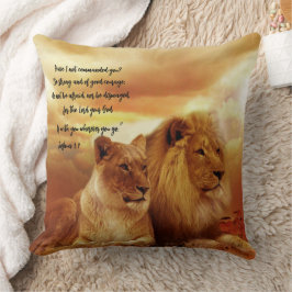 Almofada Escritura De Leão E Lioness Seja Forte Travesseiro