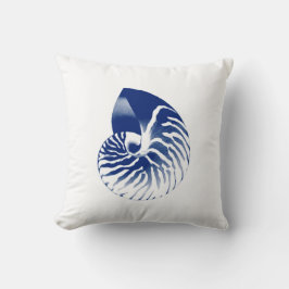Almofada Escudo do nautilus - azuis marinhos e branco