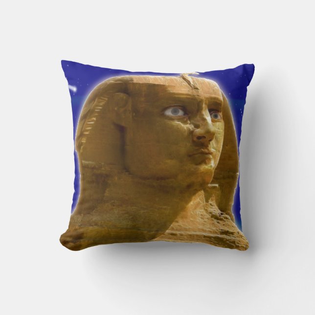 Almofada Esfinge Egípcio Antigo em Giza Art Design (Frente)