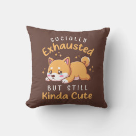Almofada Esgotado Socialmente Mas Ainda Fofo - Shiba Inu