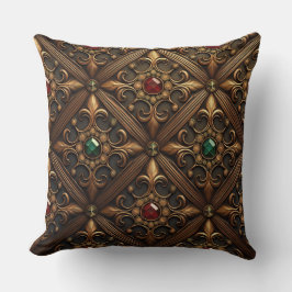 Almofada Esmeraldas E Esfregões Em Um Design De Ornamentado