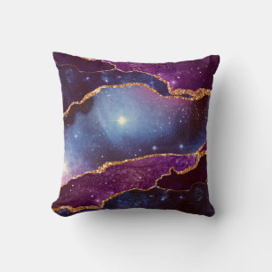 Almofada Espaço Azul e Roxo e estrelas Agitação moderna