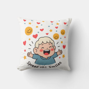 Almofada Espalhe o desenho dos sorrisos - Um giro bonito e