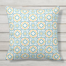 Espanhol Azulejo Mediterrâneo Azul Amarelo Laranja