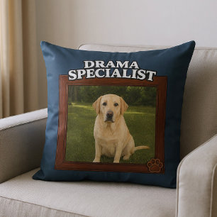 Almofada Especialista em Drama Foto Engraçada de Cachorro P