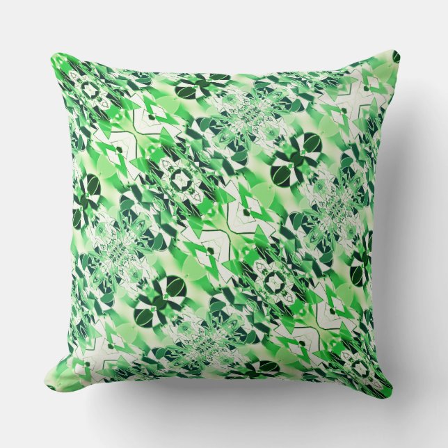 Almofada Espelhamento de formas retorcidas, tons brancos e  (Frente)