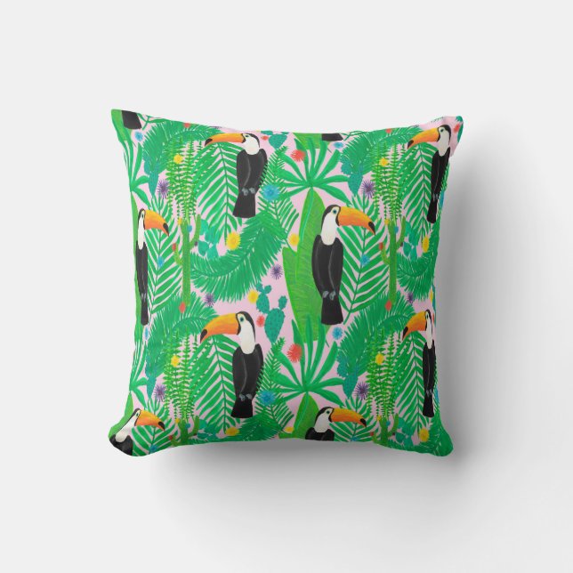 Almofada Espelho sem costura tropical brilhante com t (Frente)