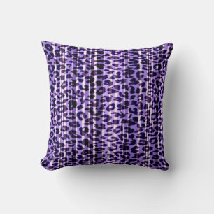 Almofada Espelhos roxos, abstrato de peles de leopardo