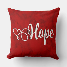 Almofada Esperança no vermelho marmoreado - Travesseiro dec