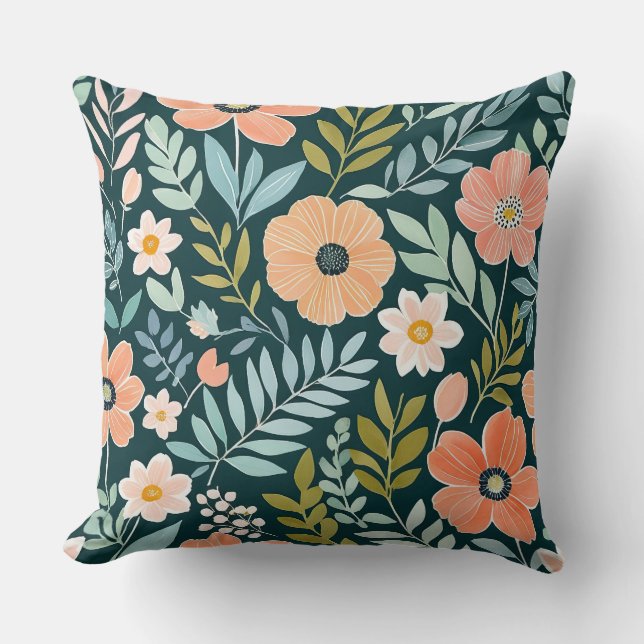 Almofada Espessura, Blue e Green Boho Whimsical (Frente)