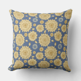Almofada Espessura do sol II em azul-campo