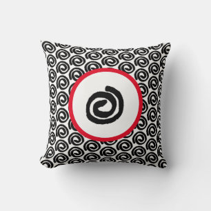 Almofada Espiral branco preto moderno com Travesseiro decor
