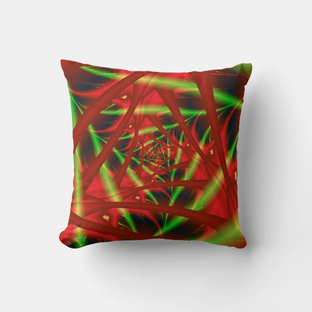 Almofada Espiral da Rede Neuronal Vermelha e Verde (Frente)
