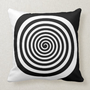 Almofada Espiral hipnótica preta & branca