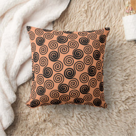 Almofada espiral padrão cor de pêssego laranja travesseiro