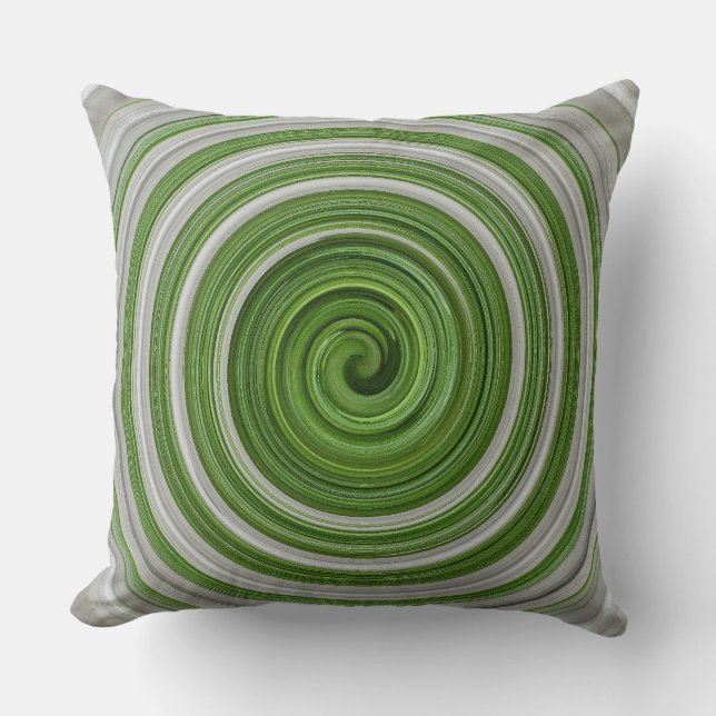 Almofada Espiral verde e branca (Frente)