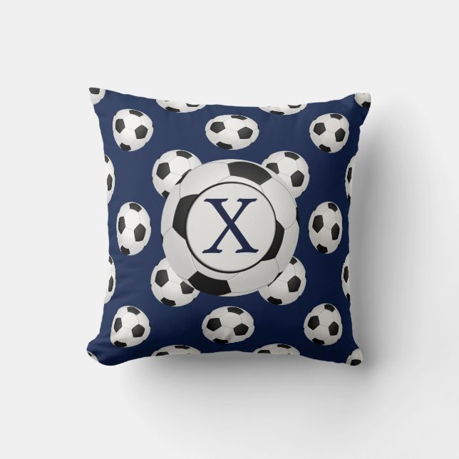 Almofada Esportes personalizados de futebol do Monograma (Frente)
